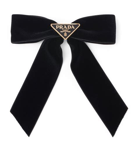 prada black hair bow|Prada hair accessories.